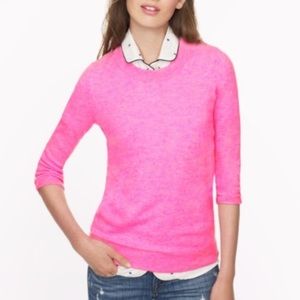 J crew think knit sweater pullover pink wool Small
